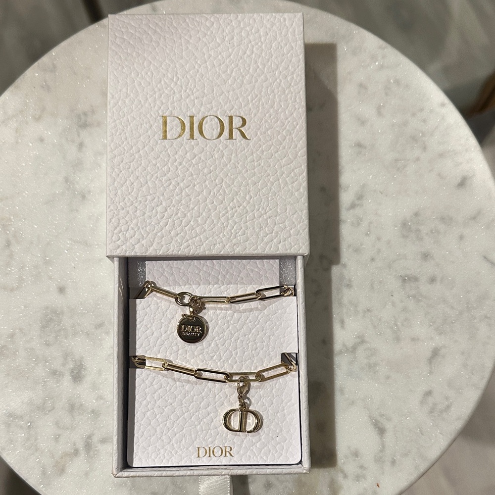 Dior Gold Chain Bracelet Duo